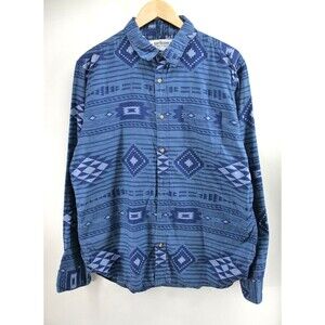 Men’s Shirt Blue‎ Aztec  Button Up Size XL Urban Pipeline Geometric prints